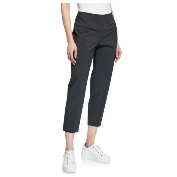 Piazza Sempione Audrey Straight-Leg Stretch-Wool Cropped Pants in Gray - Picture 1 of 12